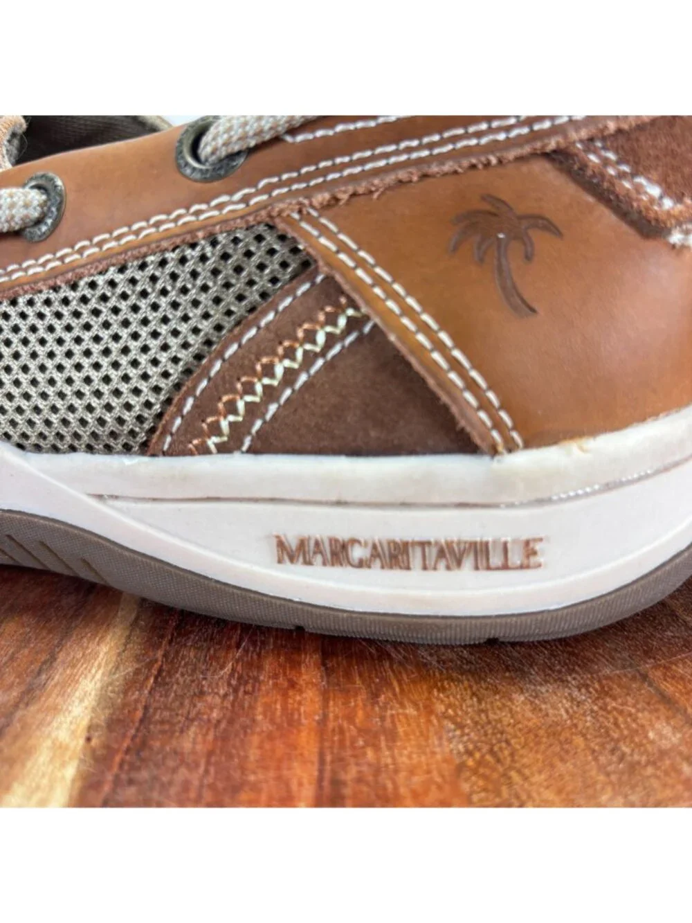 Margaritaville Sole Of The Tropics Shoes MG5263C Havana Mens Sz 11 Slip-On Boat